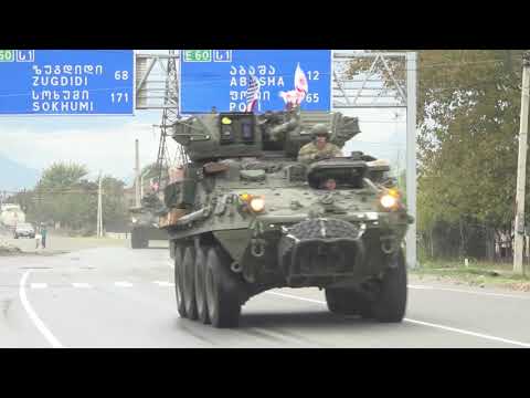 „ღირსეული პარტნიორი 2020“-ში მონაწილე აშშ-ის სამხედრო ტექნიკის კონვოის მარშირება