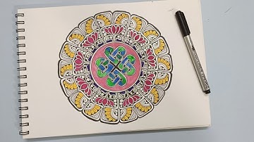 How to draw a Mandalaart | Easy watercolor Mandalaart tutorial for beginners | Creative Celtic knots