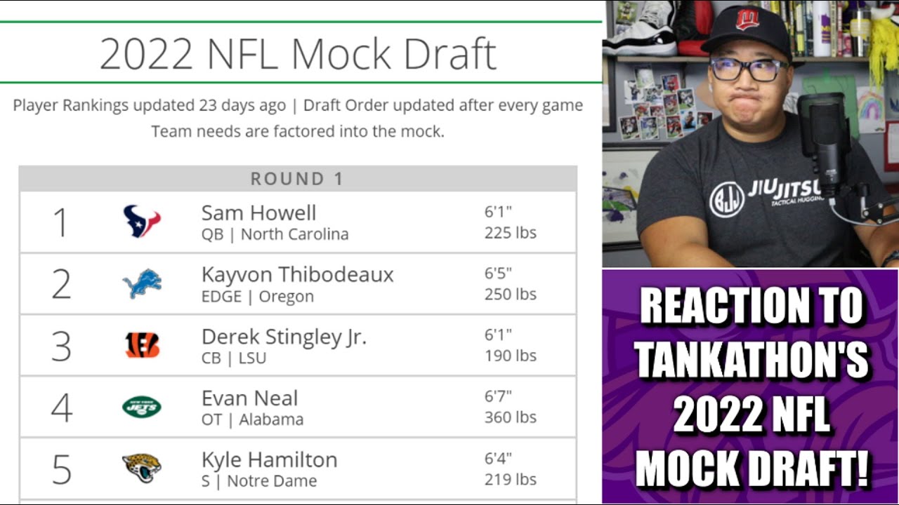 Reaction to Tankathon's 2022 NFL Mock Draft 