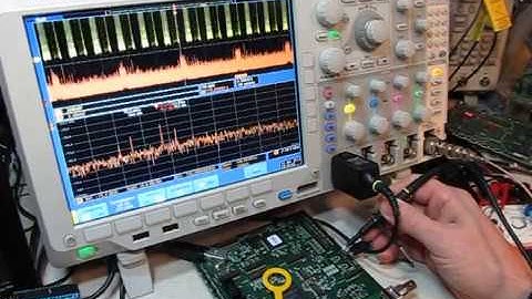 EMI precompliance test utilizzando oscilloscopio multidominio