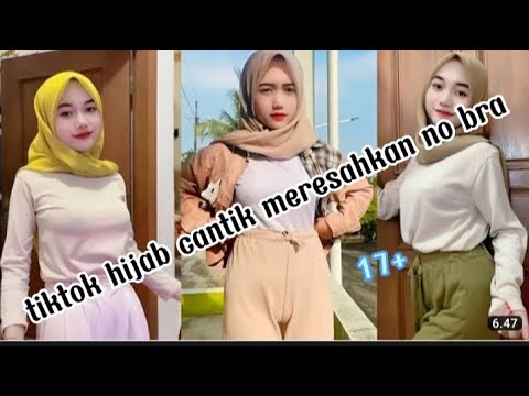 tik tok jilbab tocil no bra celana ketat tembem ngecap bergaris