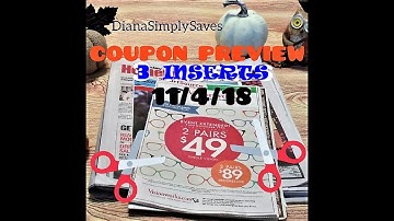 11/4/18 COUPON INSERT PREVIEW 3 INSERTS GREAT DEALS