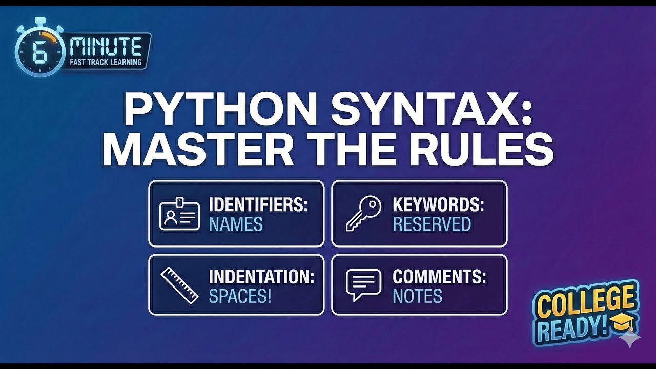 Python Syntax & Rules in 6 Mins! 🐍 | B.Tech/BCA First Year SpecialDon't Make These Python Mistakes!