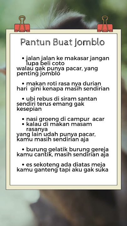 pantun buat jomblo #pantun #pantungombal