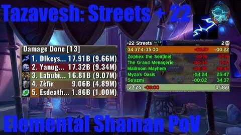 +22 Tazavesh: Streets | Elemental Shaman PoV | The War Within (TWW) 11.2.5 M+