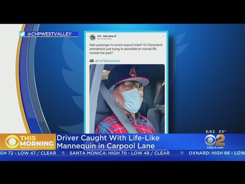 Driver Busted For Using Carpool Lane With Lifelike Mannequin - CBS Los Angeles