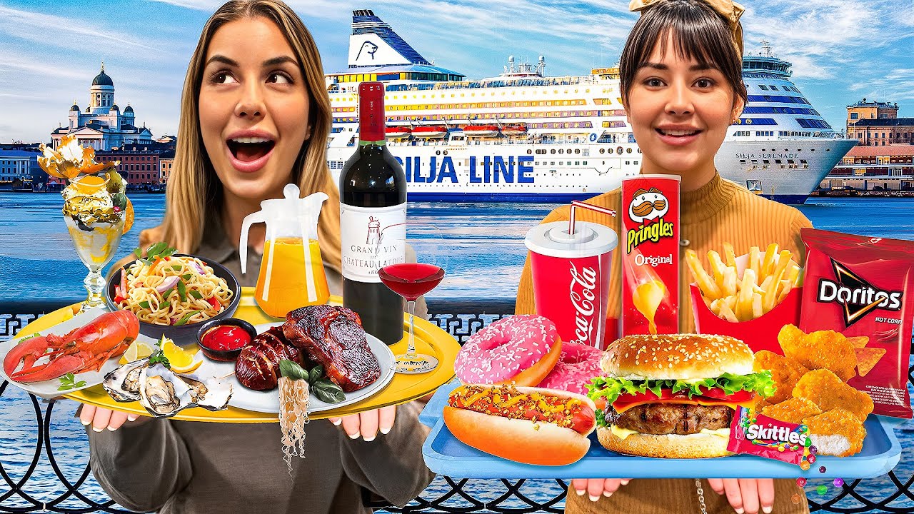 SYÖTIIN KAIKISSA LAIVAN RAVINTOLOISSA - HAASTE 🚢😋🍔