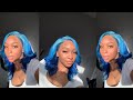 HOW TO WATER COLOR A WIG OMBRÉ BLUE + INSTALL