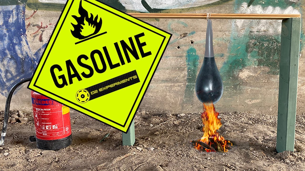 EXPERIMENT Balloon filled with Gasoline vs Campfire , see what happens