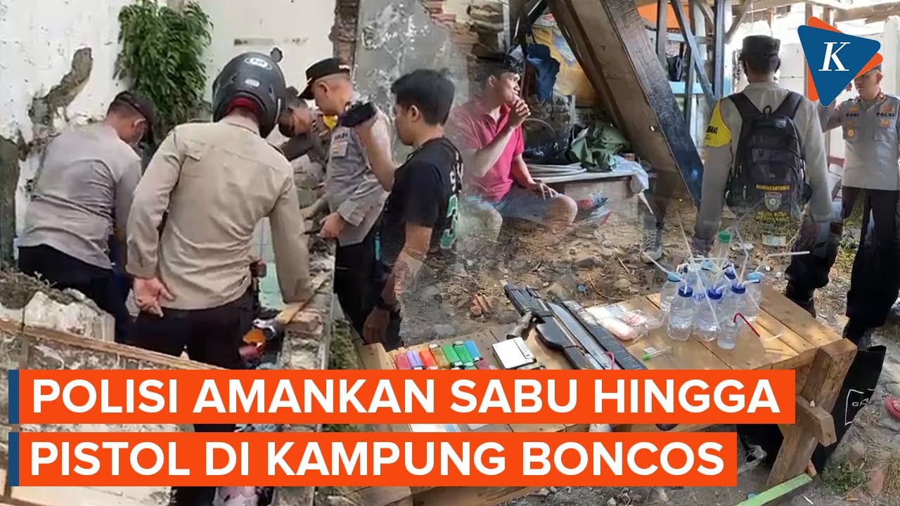 Bersenjata Lengkap! Polisi Gerebek Kampung Boncos, Temukan Sabu Hingga Pistol