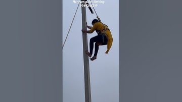 Girls pole climbing #tsspdcl #nannam #poleclimbing #training #poletricks #girls_respect_video