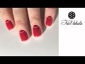 Half Moon red manicure Nail Art - Дизайн ногтей: Лунный маникюр