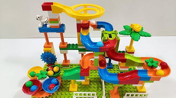 Marble Run meets Block Coaster! Satisfying 3 Course Combo! 🎢