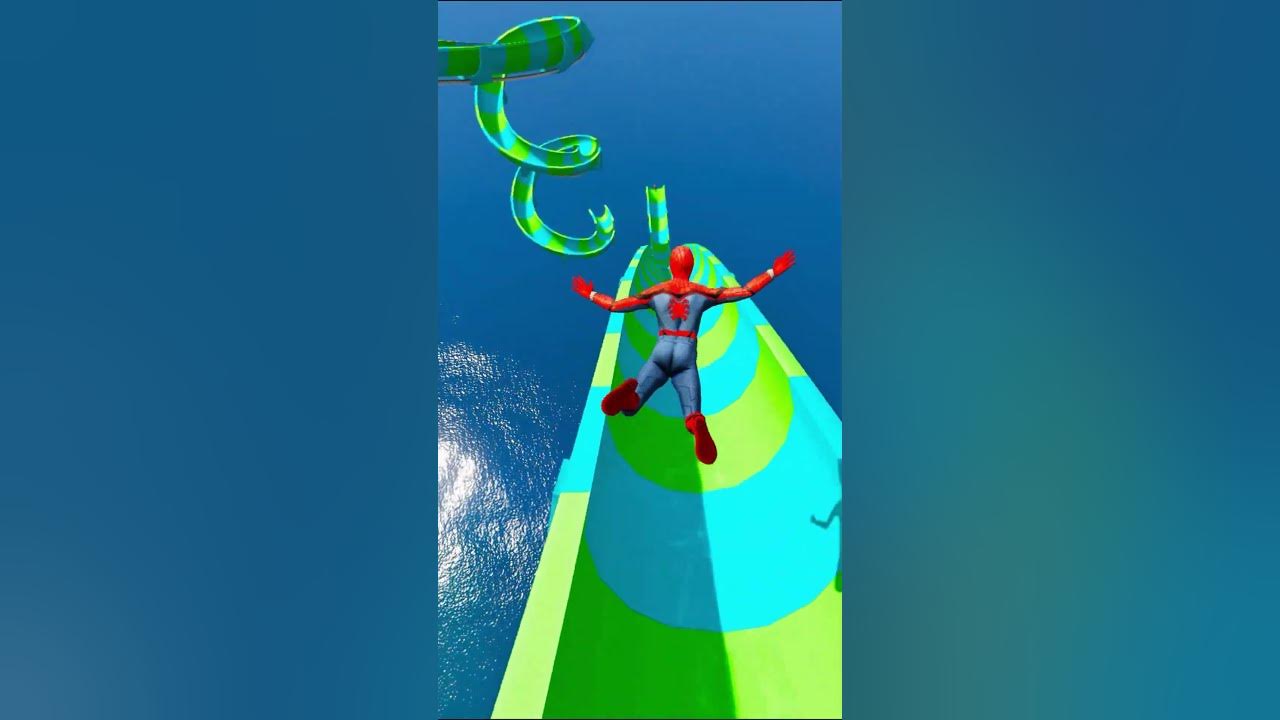 Spiderman & Tracey Funny Water Slide #1 #shorts - YouTube