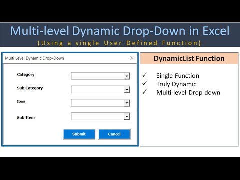 Multi-Level Drop-Down with a Single Custom Function in Excel and VBA