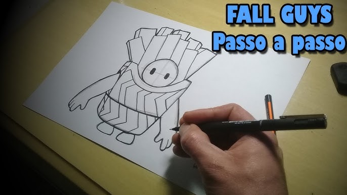 TUTORIAL COMO DESENHAR personagem do jogo #FALLGUYS passo a passo 