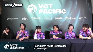 Paper Rex (PRX vs. GEN) VCT Pacific Stage 1 Grand Finals Post-match Press Conference
