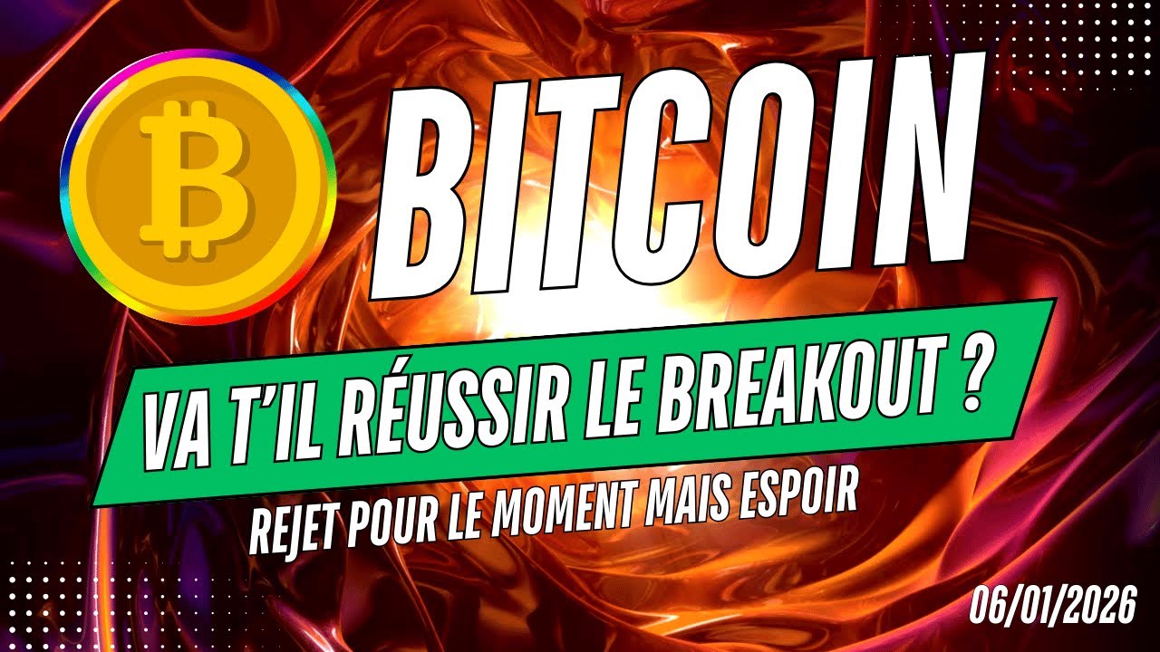 BITCOIN LE GRAND BREAKOUT ARRIVE 🔥 ? REJET POUR LE MOMENT MAIS ESPOIR !  ANALYSE CRYPTO & NEWS ✅