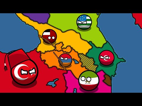 History of Armenia, Azerbaijan and Georgia 1900-2022 [Countryballs]