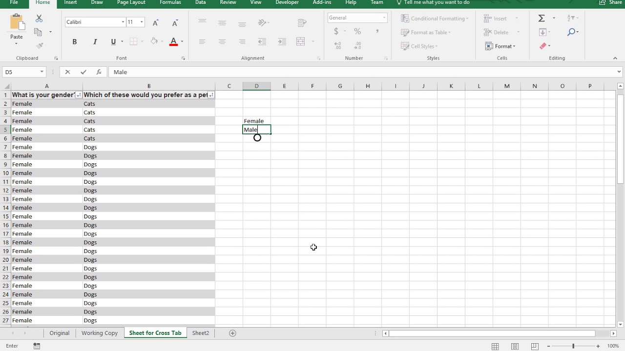 Cross Chart Excel