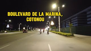 Cotonou , Boulevard de la Marina la nuit