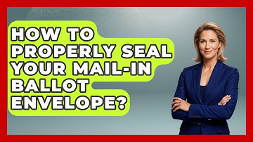 How To Properly Seal Your Mail-in Ballot Envelope? - First Time Voter Expert