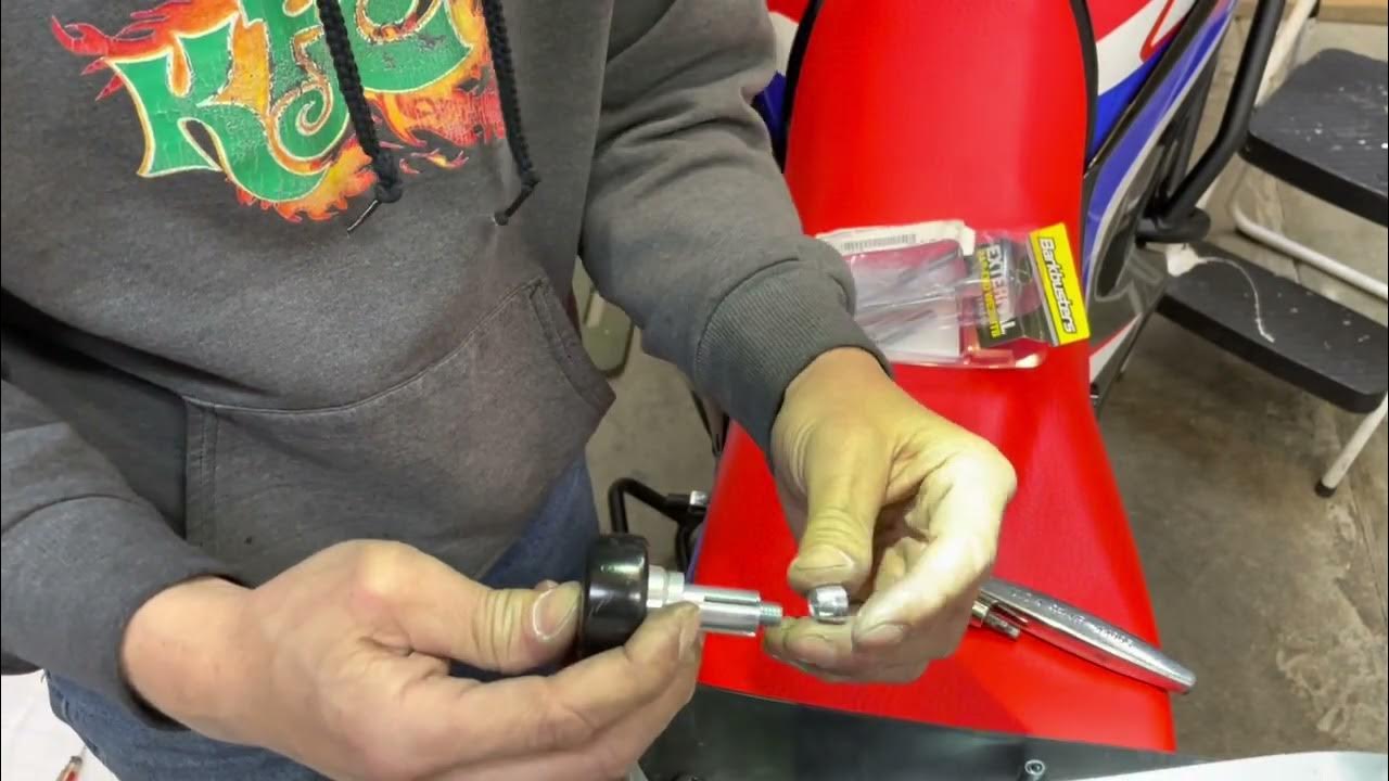 CRF300L Rally BarkBuster bar end weights install YouTube