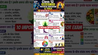 Class 12 Physical Education &amp; Yoga (Subject 373) | 10 Important Questions 🔥 NIOS Board Exam 2026