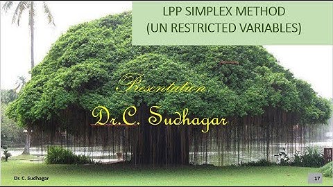 Solving LPP by Simplex Method with Unrestricted Variables|Quantitative Methods|Operations Researach