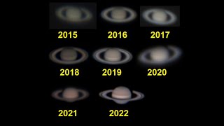 Saturn&#39;s rings changes through telescope (from 2015 to 2022)