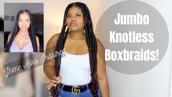 Jumbo Knotless Box Braids Braid My Hair With Me Jhene Aiko Inspired Youtube jumbo knotless box braids braid my
