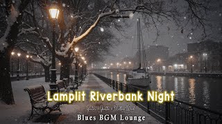 Lamplit Riverbank Night | Vintage Instrumental Blues with Guitar & Gentle & Mellow Mood.