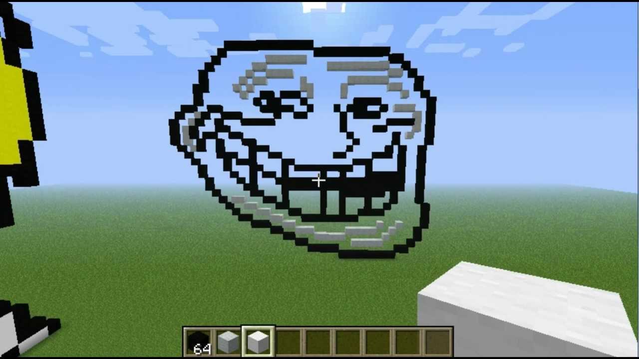 Pixel Art Minecraft Troll Face