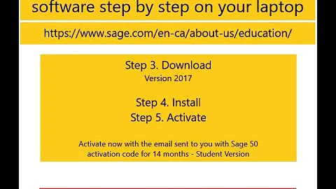 Installation of Sage 50 Software - Student Version on your laptop Step by Step