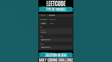 LeetCode : 3024. Type of Triangle💛🖤 Solution link👆🏻🔗 #leetcode #java #subscribe #like #coding