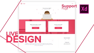 Support Page in Adobe Xd - UI Design