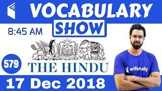 8:45 AM -  Daily The Hindu Vocabulary with Tricks (17 Dec, 2018) | Day #579