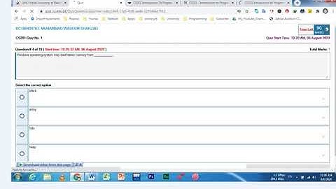 CS201 Quiz 1, Introduction to Programming Virtual University, HMY Studio, Virtual University, VU