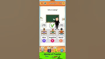 Braindom Riddle 2021 Updated Level 74 Who is lying plain alex walkthrough