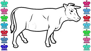 Famous Coloring pages For Kids | How to Draw Cow | Learning Color For Kids Profile