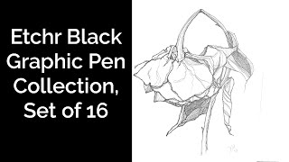 Cheap Joe&#39;s 2 Minute Art Tips - Etchr Black Graphic Pen Collection, Set of 16