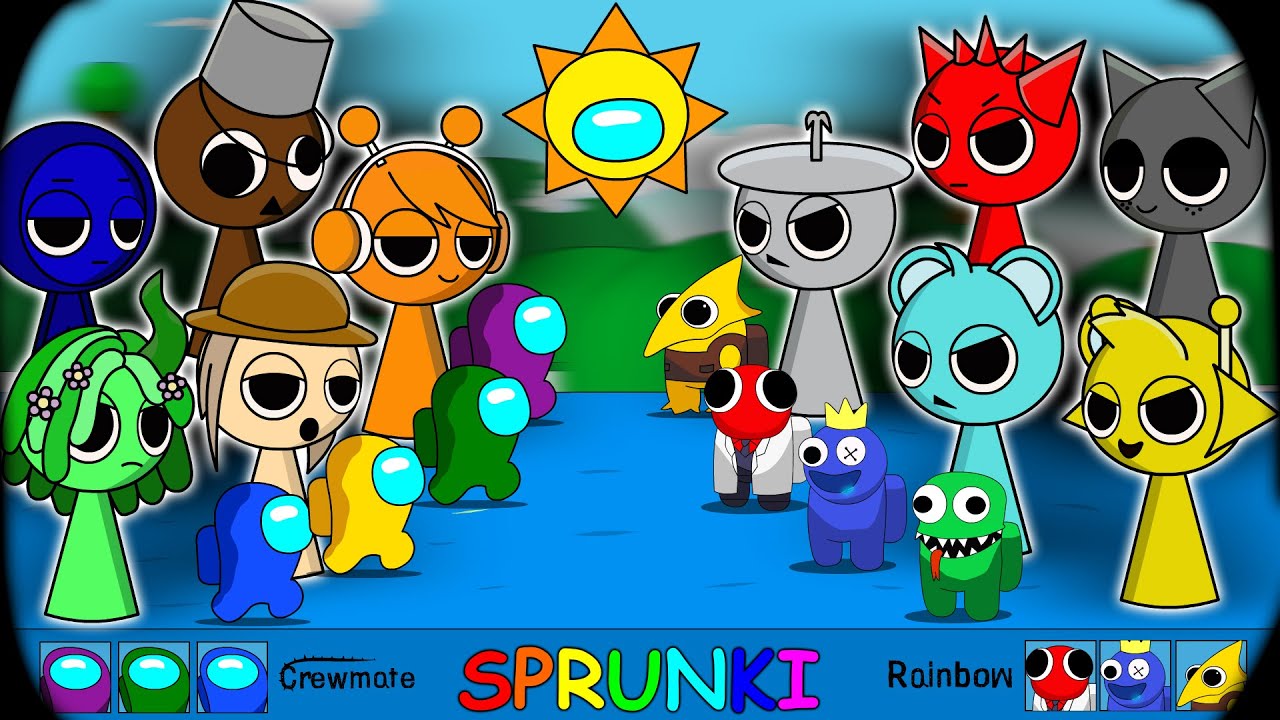 Among Us vs Sprunki Retake Bouns in rainbow friends || ANIMATION
