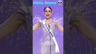 Miss universe 2025 hello alien #missuniverse #конкурскрасоты #funny #ufo #aliens #пришельцы