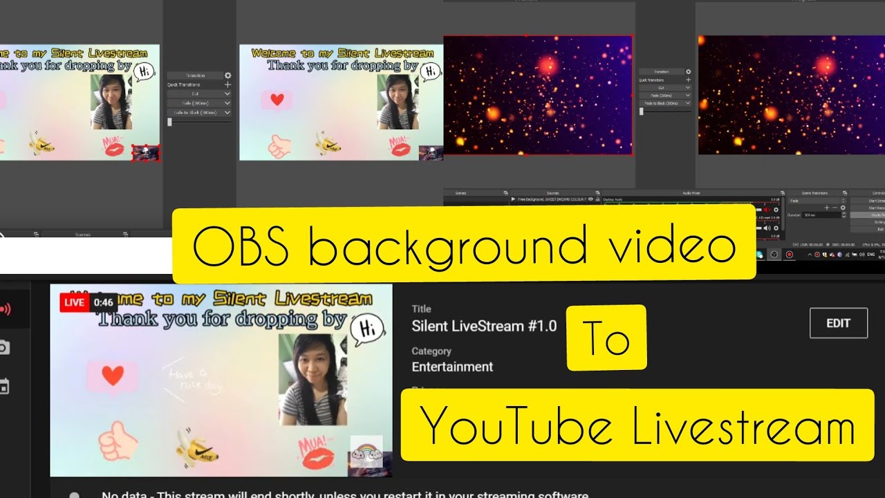 How to connect background video from OBS to YouTube Livestream ...