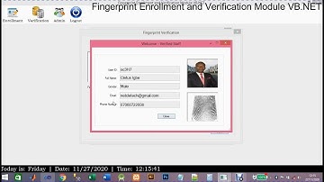 Biometric Fingerprint Enrollment and Verification Module in VB NET