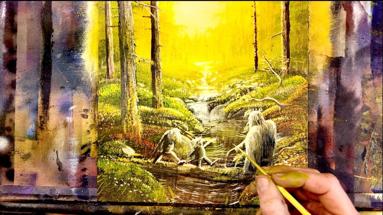 Paint strong lights in a forest! Oilpainting from imagination!