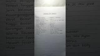 Contoh Biodata Diri Sendiri [Umum]  #tulisantangan