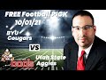 Free Football Pick BYU Cougars vs Utah State Aggies Prediction, 10/1/2021 College Football Best Bet