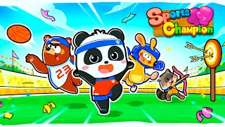 Little Panda's Sports Champion | Try yourself in throwing the ball, shooting, running with obstacles screenshot 5