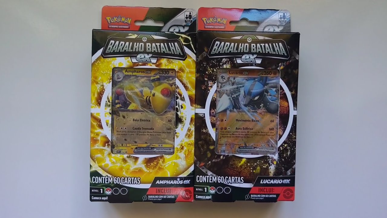 Pokémon Deck 60 cards Baralho de Batalha EX Ampharos e Lucario sortido -  Happily Brinquedos